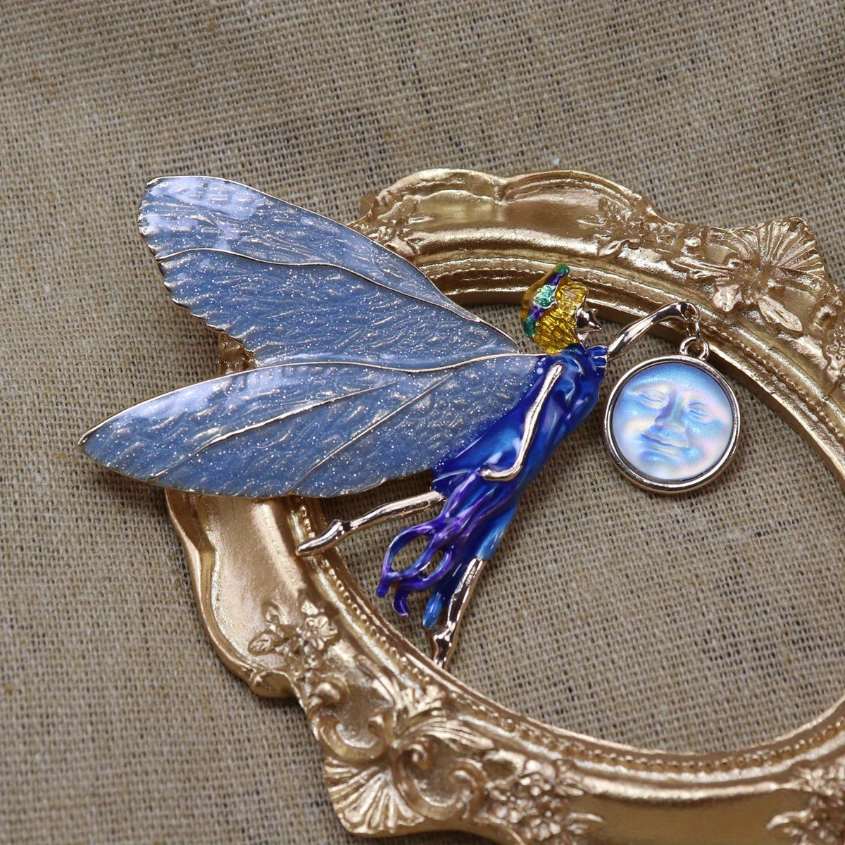 Vintage Fairy Brooch with Illusion Wings Antique Pathfinder Jewelry Pin