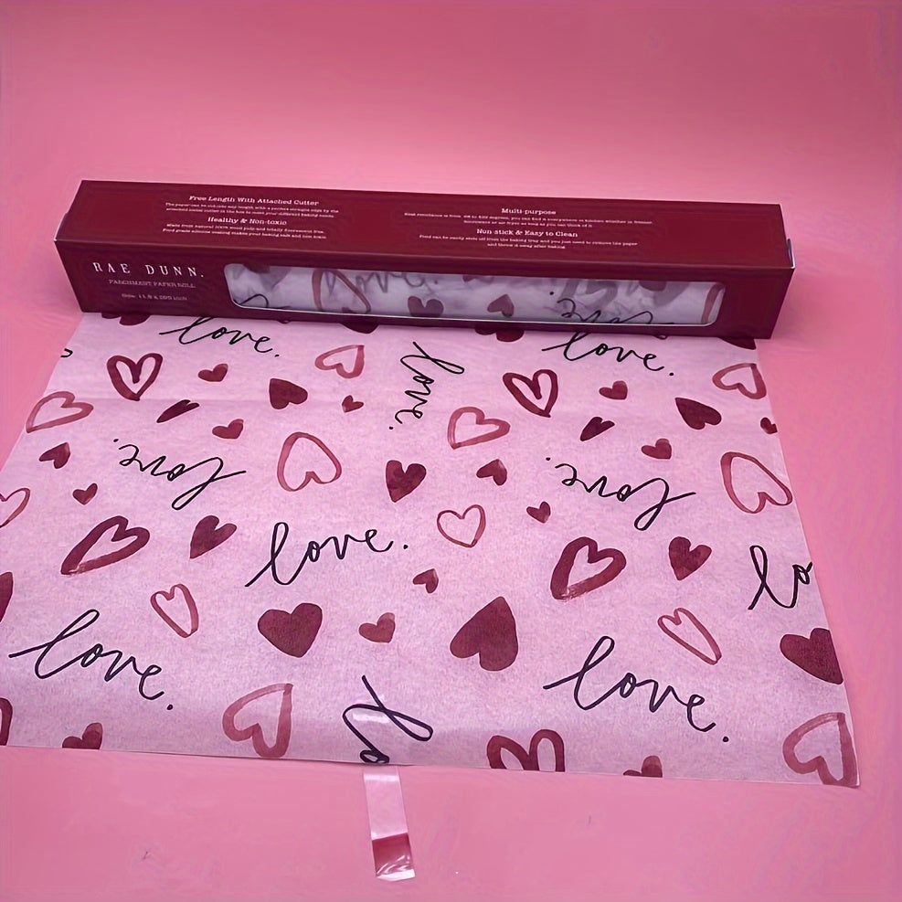 Patterned Wax Paper Sheets for Baking and Food Wrapping, Grease-Resistant, 1 Roll