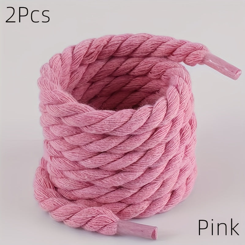 2-Pack Thick Canvas Shoe Laces for Casual Sneakers and Boots Black White Gray