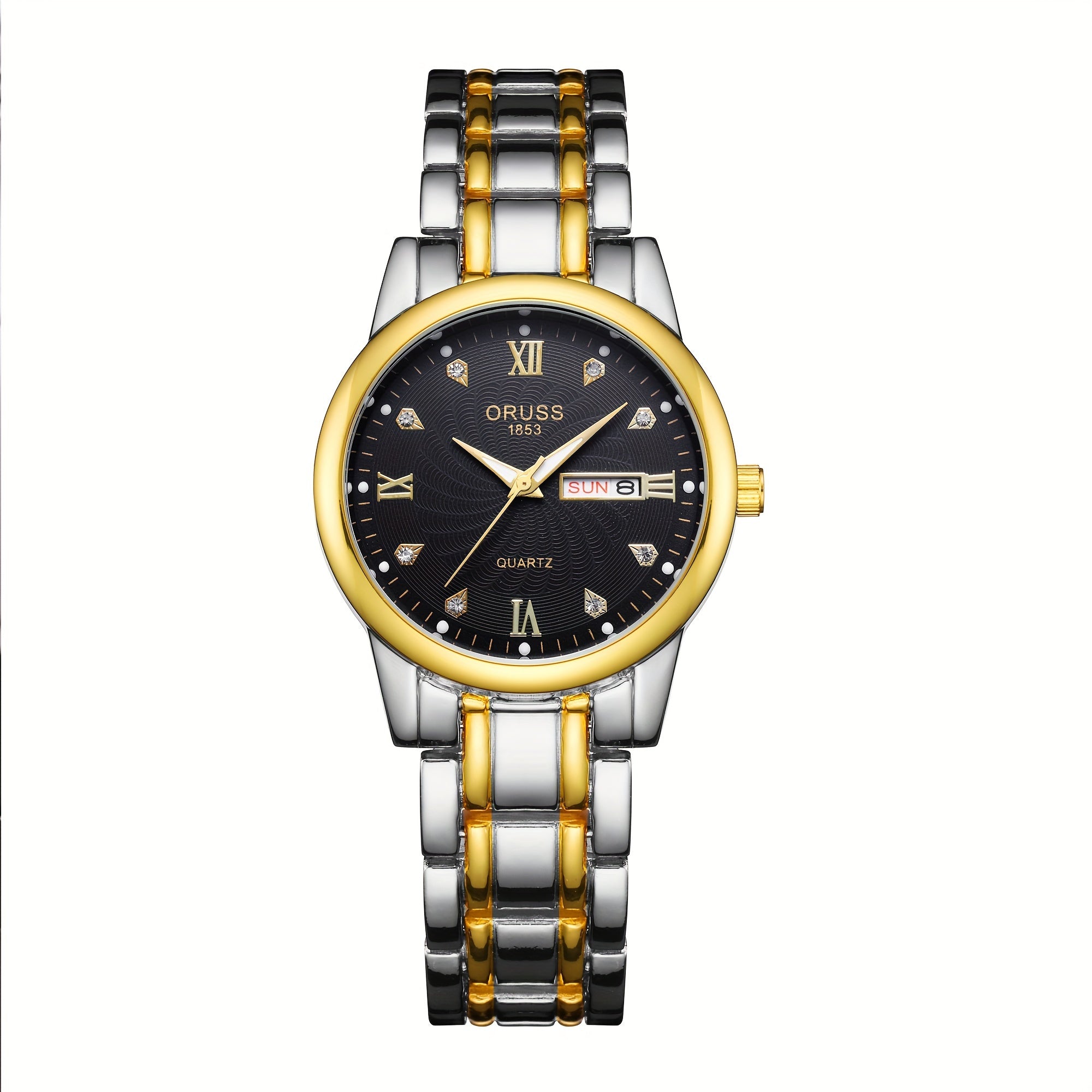 Women's Quartz Watch with Calendar Roman Numerals and Elegant Design
