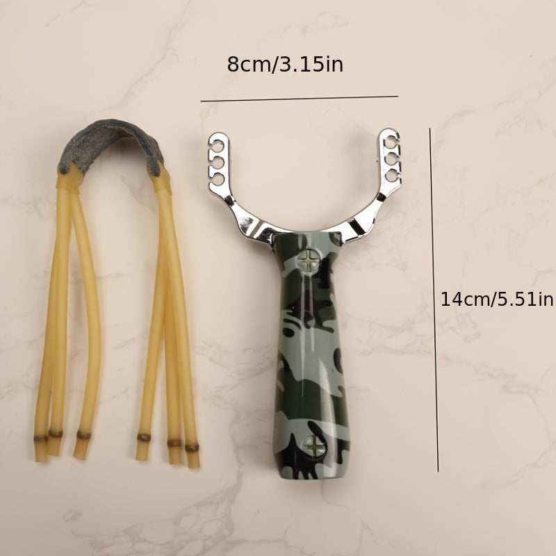 Alloy Slingshot with Plastic Handle Camouflage Design for Outdoor Shooting