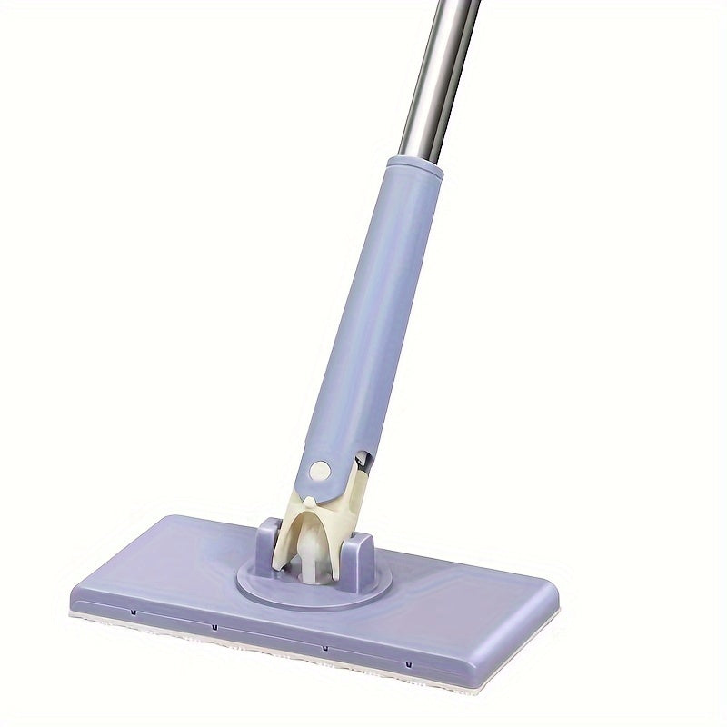Versatile Flat Mop with Automatic Clip for Kitchen Bathroom Living Room Cleaning