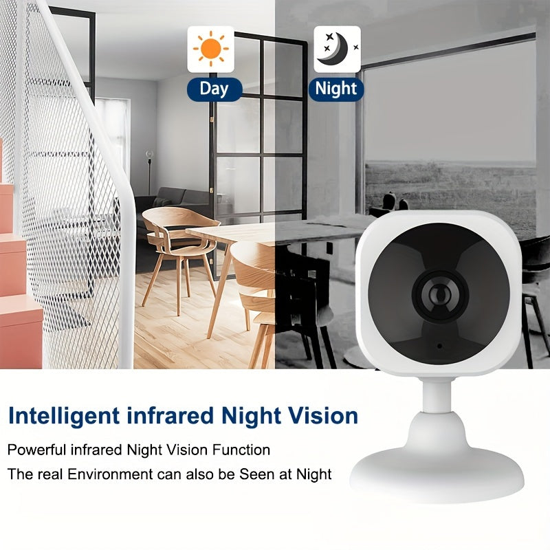 HD Smart Home Camera with Two-Way Audio Night Vision and Remote Access