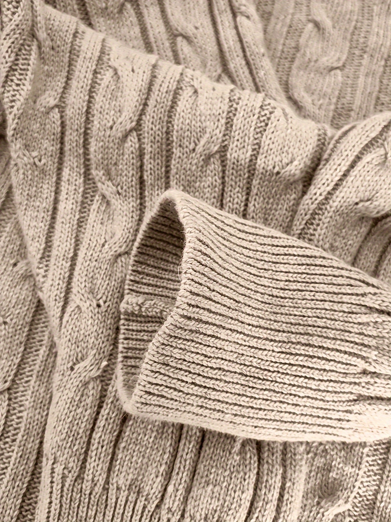 Girls Knit Sweater Set with Long Sleeves and Ribbed Details