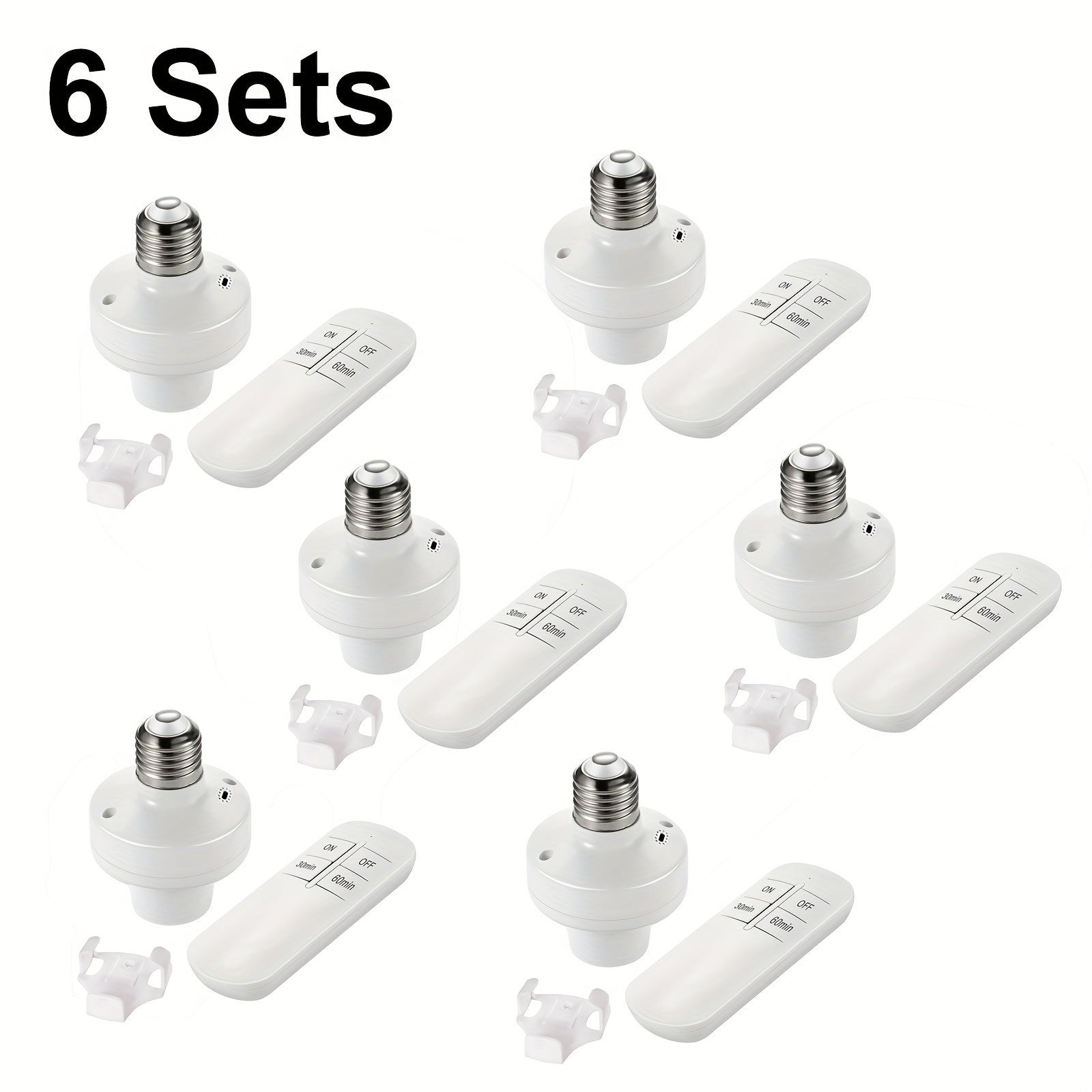 Wireless E26 E27 Lamp Socket with Timer Remote Control No Wiring AC85V-250V