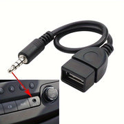 Universal 3.5mm AUX dan USB Audio Kabeli Qora Avtomobil Adapteri Erkakdan Ayolga