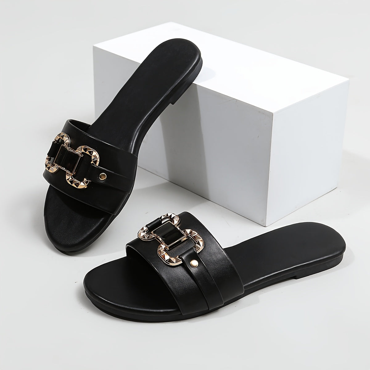 Women's Summer Flat Sandals Open Toe Slip-On Casual Beach Shoes