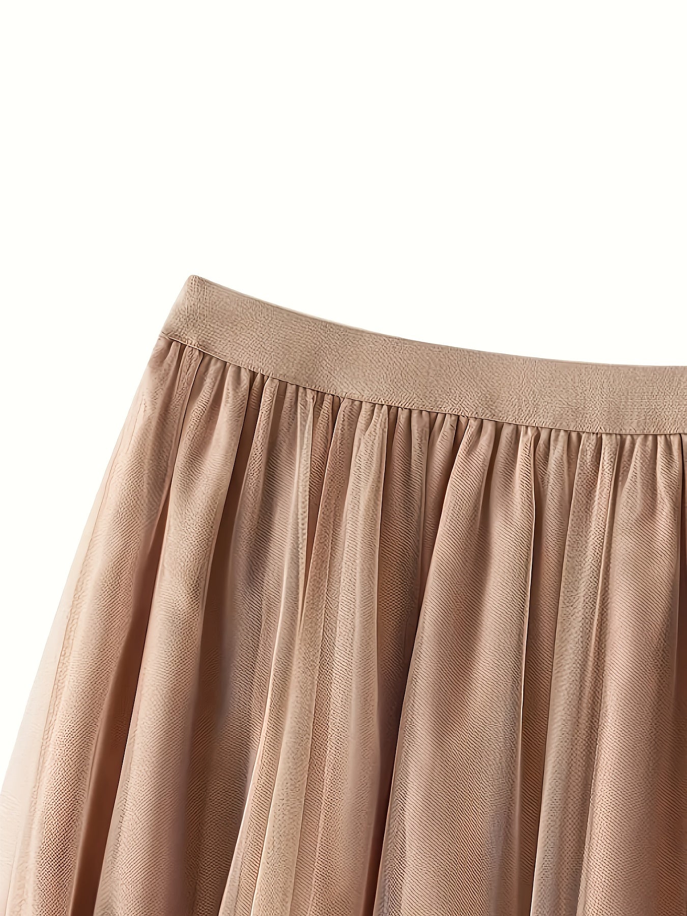 Women's High-Waisted Mesh Flared Skirt with Slimming Effect and Flowy Design