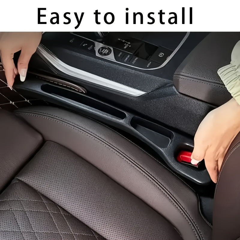 2-Pack PU Leather Seat Gap Filler Organizer Durable Car Storage Inserts