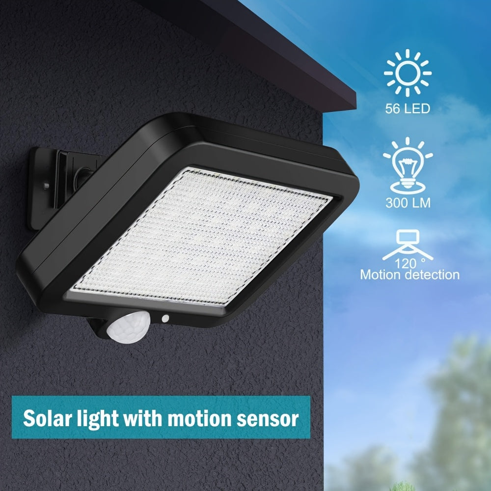 2pcs Solar Wall Light with Motion Sensor 56 LED Outdoor Security Sconce