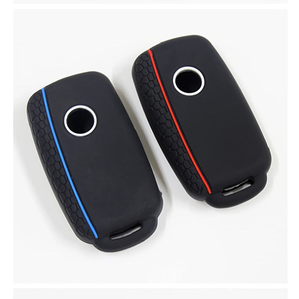 Silicone Car Key Cover For Compact Vehicles 3 Button Protection