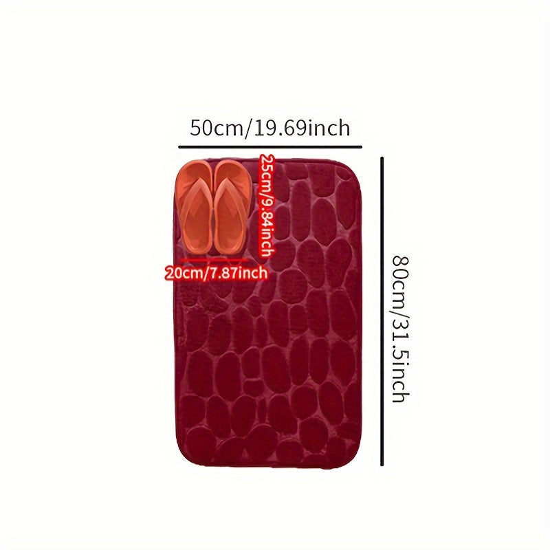 Alfombra de baño de piedra de adoquines, absorción de agua, antideslizante, versátil para baño y dormitorio