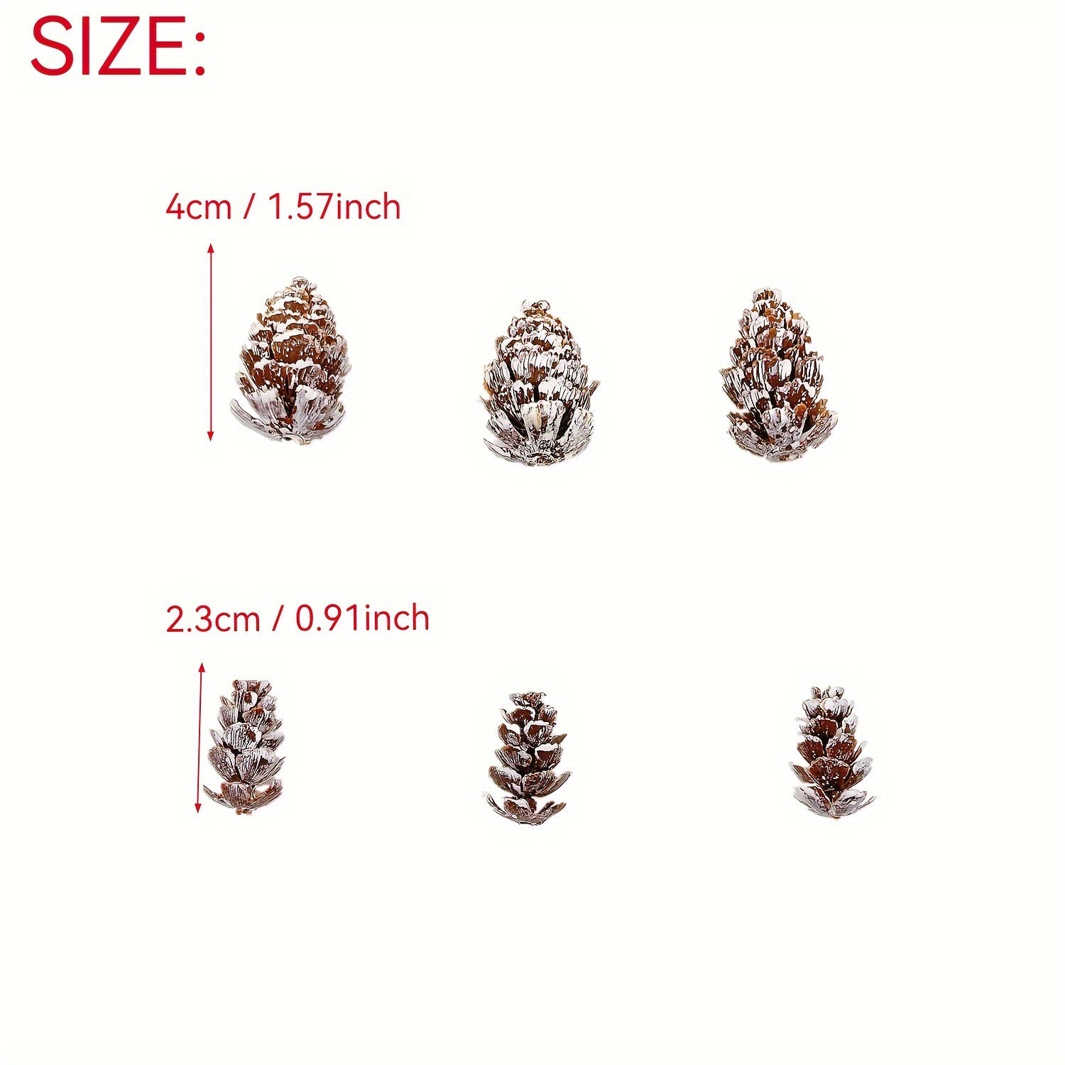 Sun'iy qor, Yalpi konuslar, Rojdestvo bezaklari uchun 30/50 dona plastik qish bezaklari