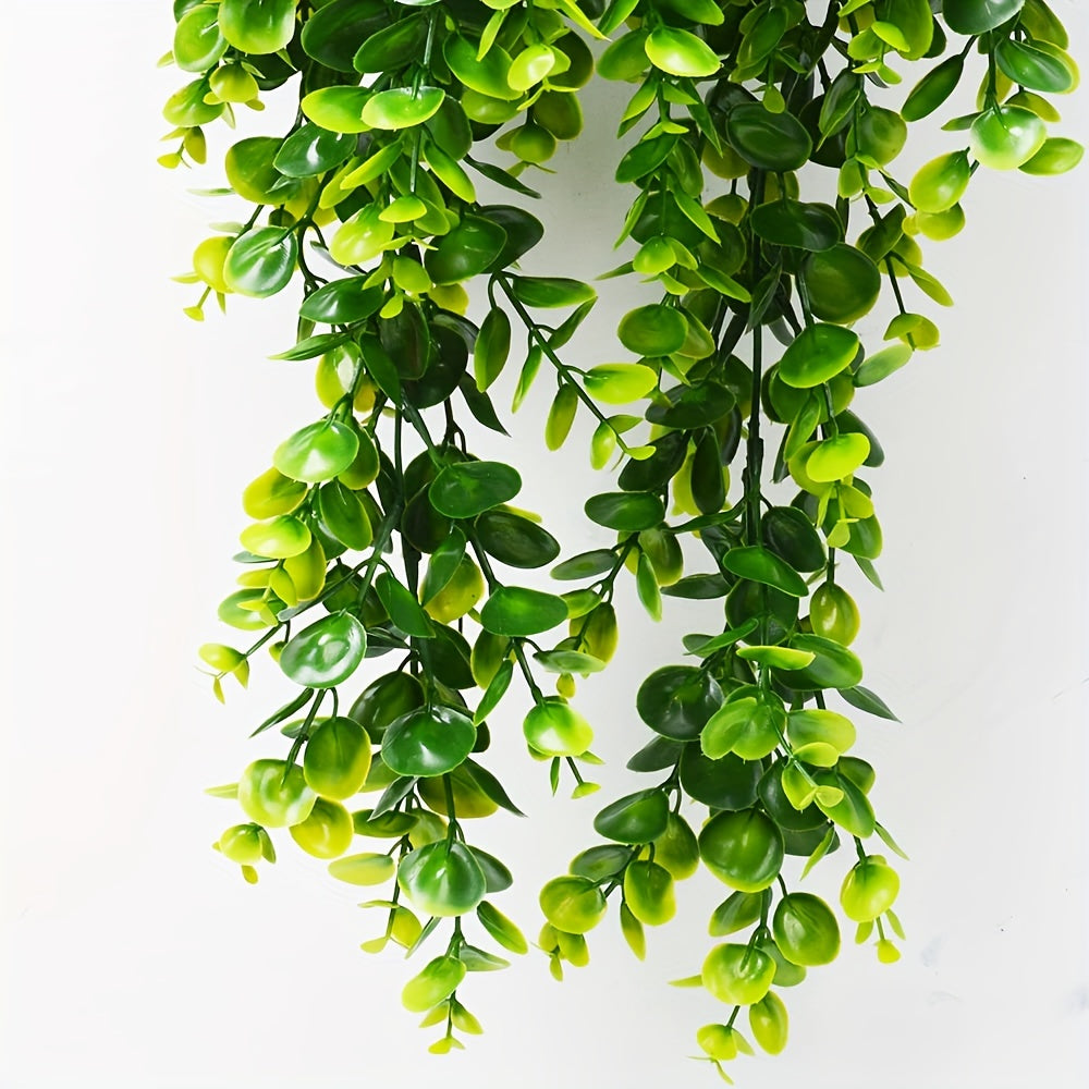 Artificial Eucalyptus Vine Hanging Plants Set of 2 4 8 UV Resistant Plastic Indoor Outdoor Decor