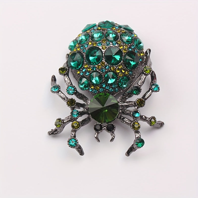 Vintage Rhinestone Spider Brooch Pin for Coats and Accessories