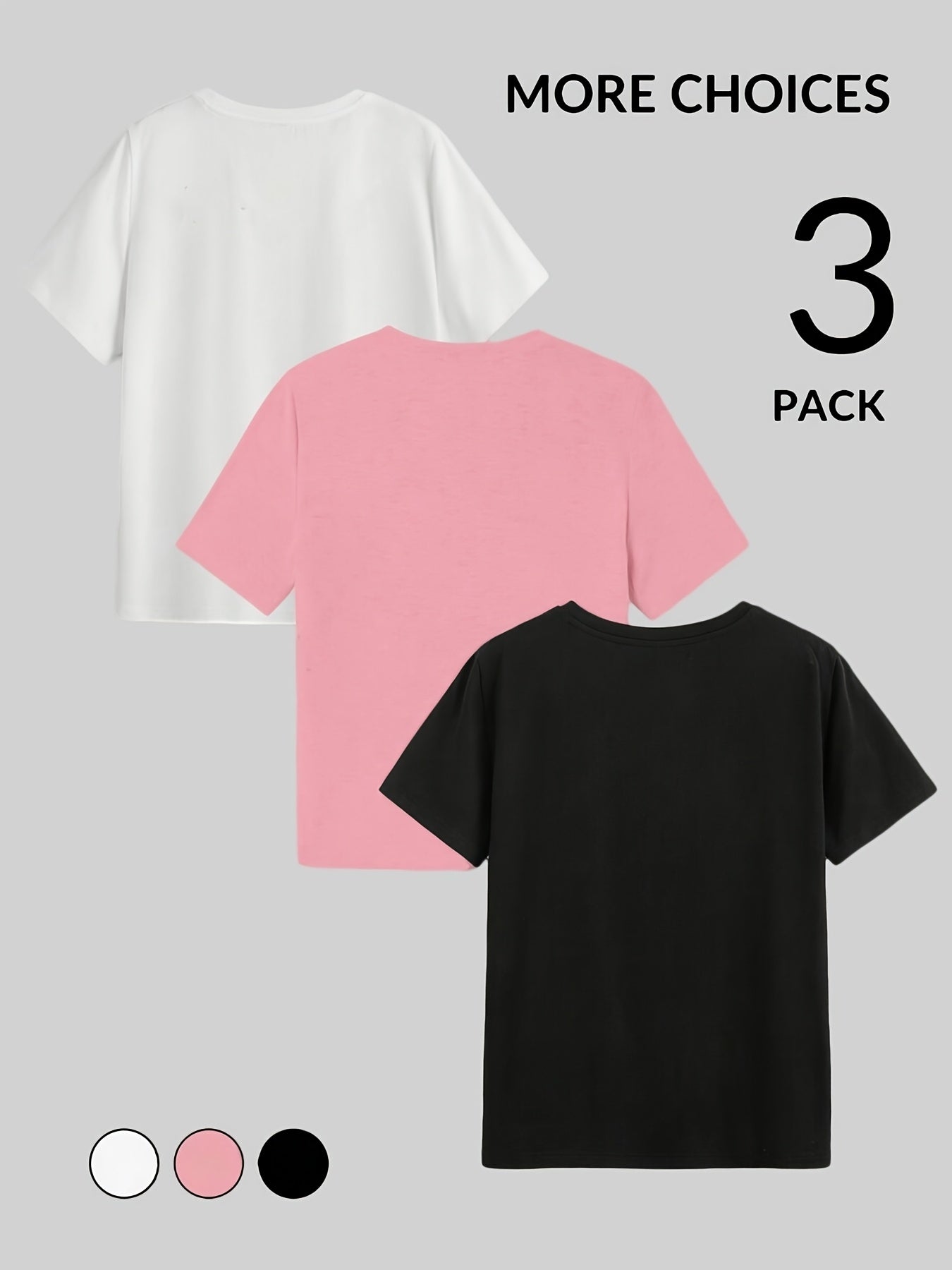 Conjunto de camisetas de manga corta para tallas grandes de mujer con estampados de letras