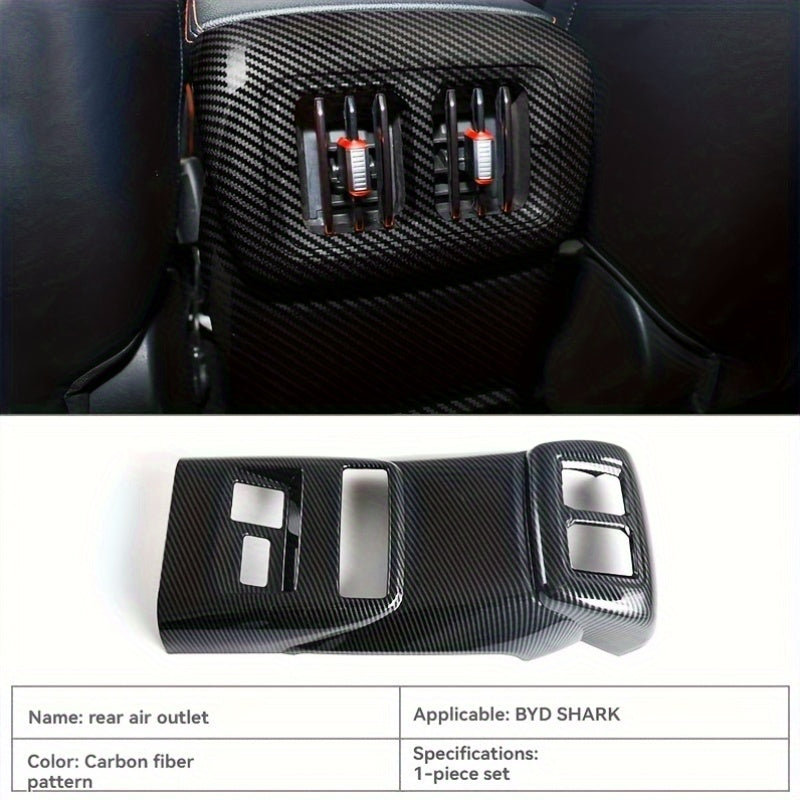 Cubierta de ventilación trasera de aire en ABS con patrón de fibra de carbono para decoración interior de coche