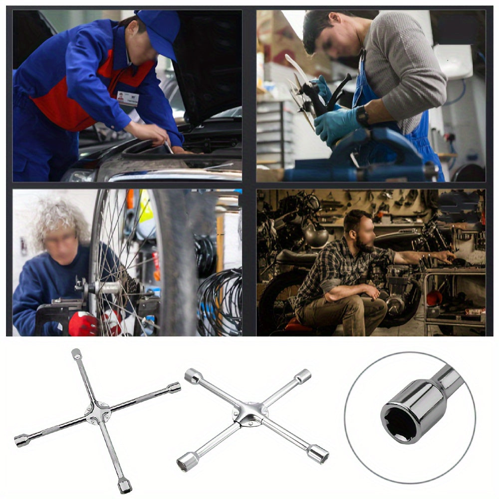 Универсальный 14-дюймовый тяжелый 4-сторонний крестовой ключ для ремонта автомобильных шин