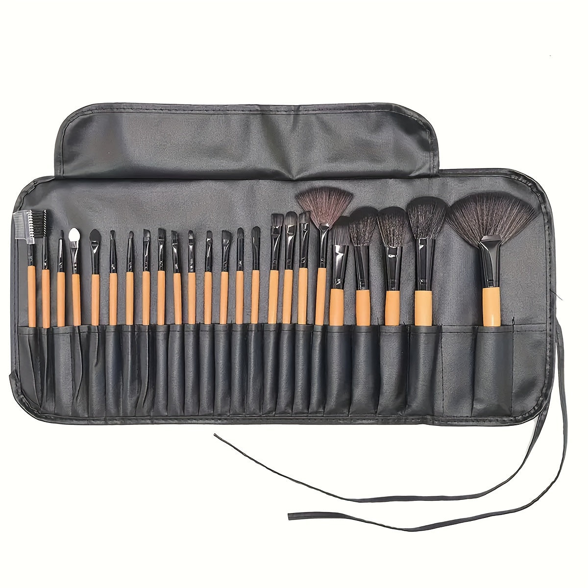 24-Piece Makeup Brush Set with Oval Brushes Polyester Bristles ABS Handles for Foundation Eyeshadow Contouring