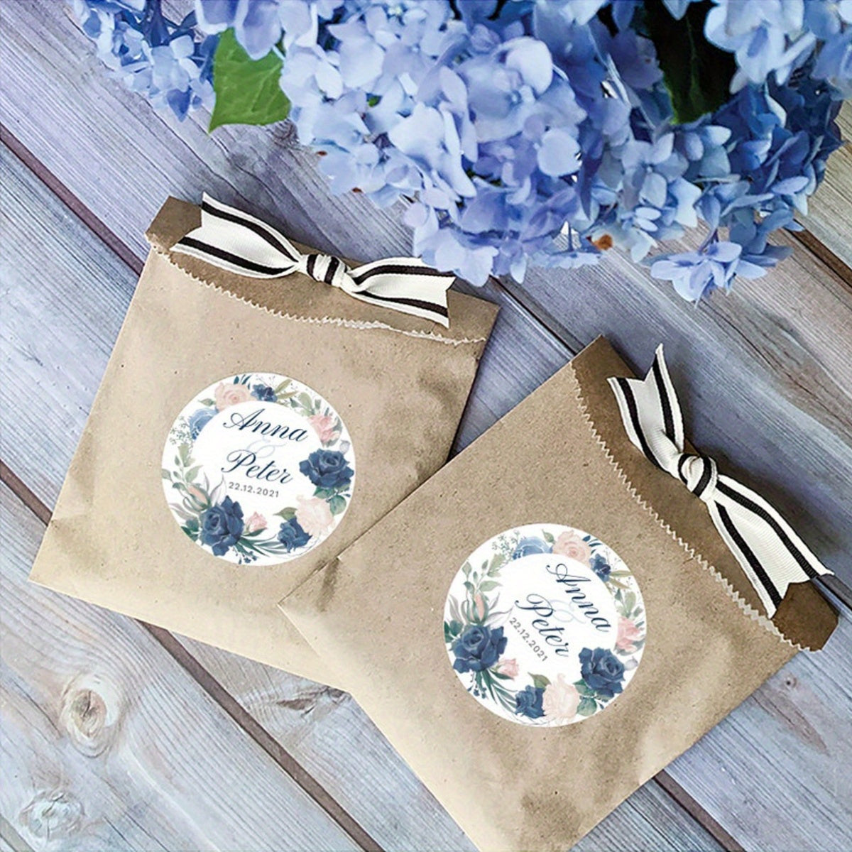 Personalized Bridal Shower Labels Custom Thank You Stickers Name and Date Recyclable Matte Finish