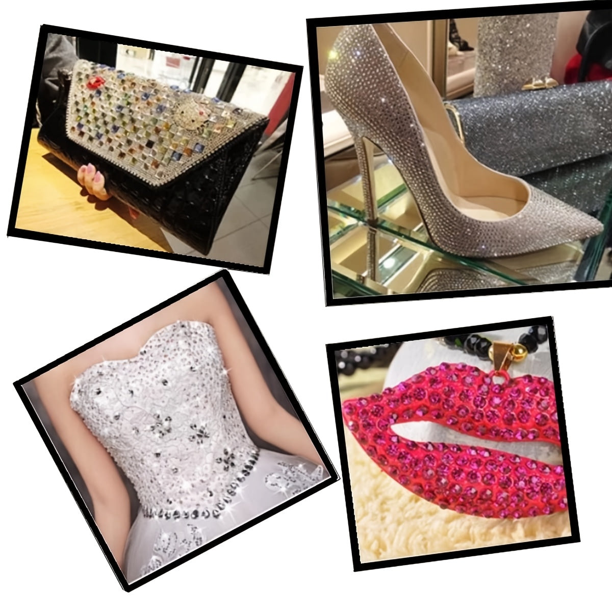 1440 piezas de cuentas de vidrio brillante para arte de uñas, joyería y proyectos de bricolaje