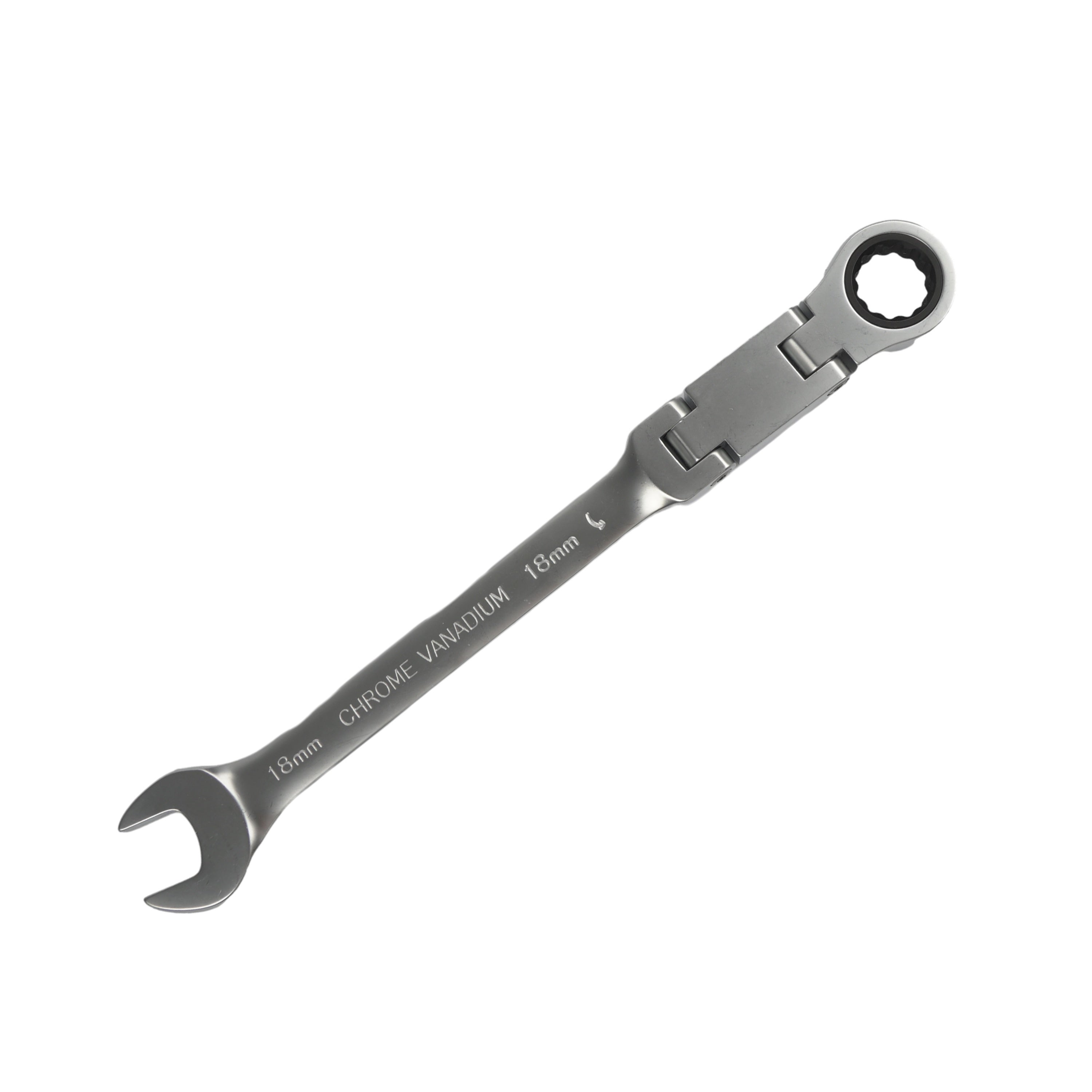 180° Flexible Head Ratchet Wrench Set, 8-19mm, Deep Offset, Dual-Purpose