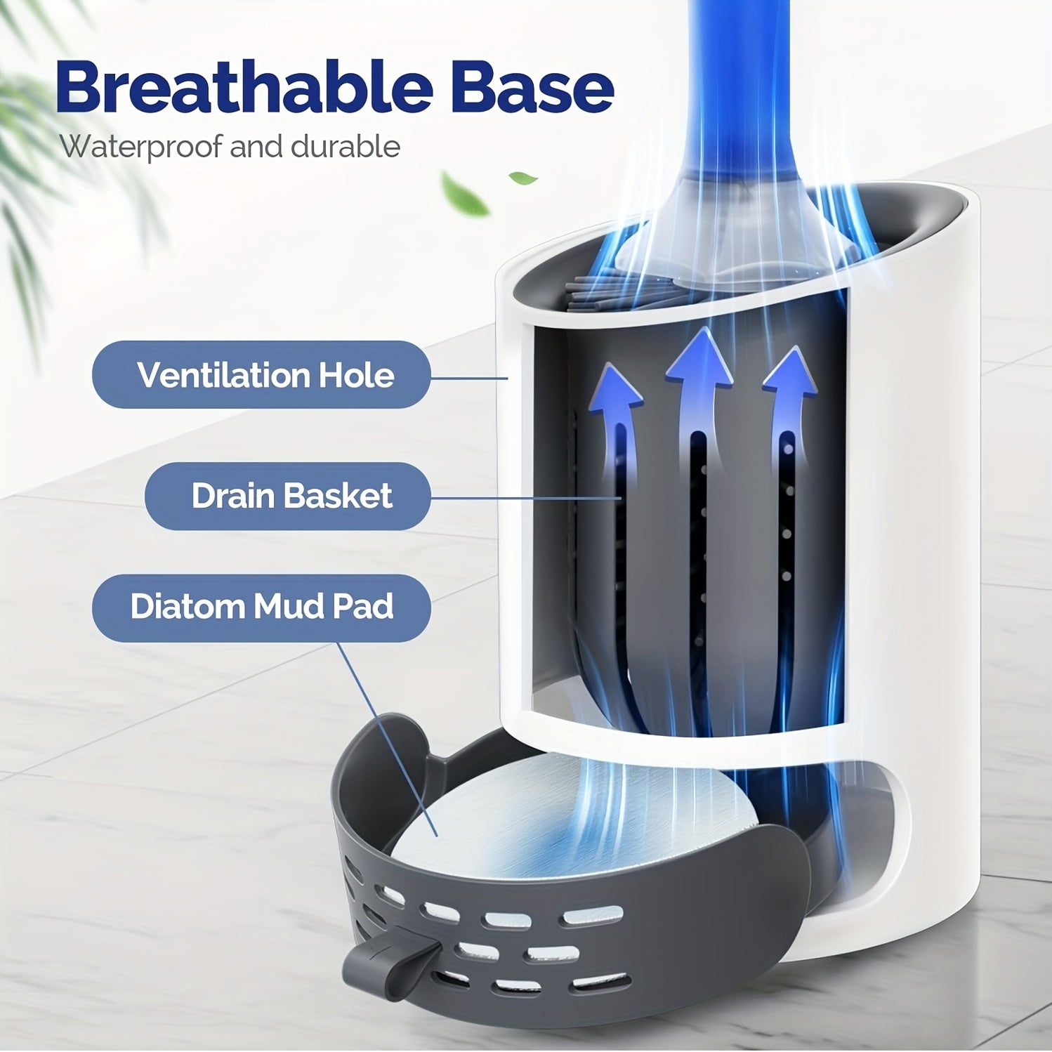 Silicone Toilet Brush Set with Water-Holding Base and Refillable Handle