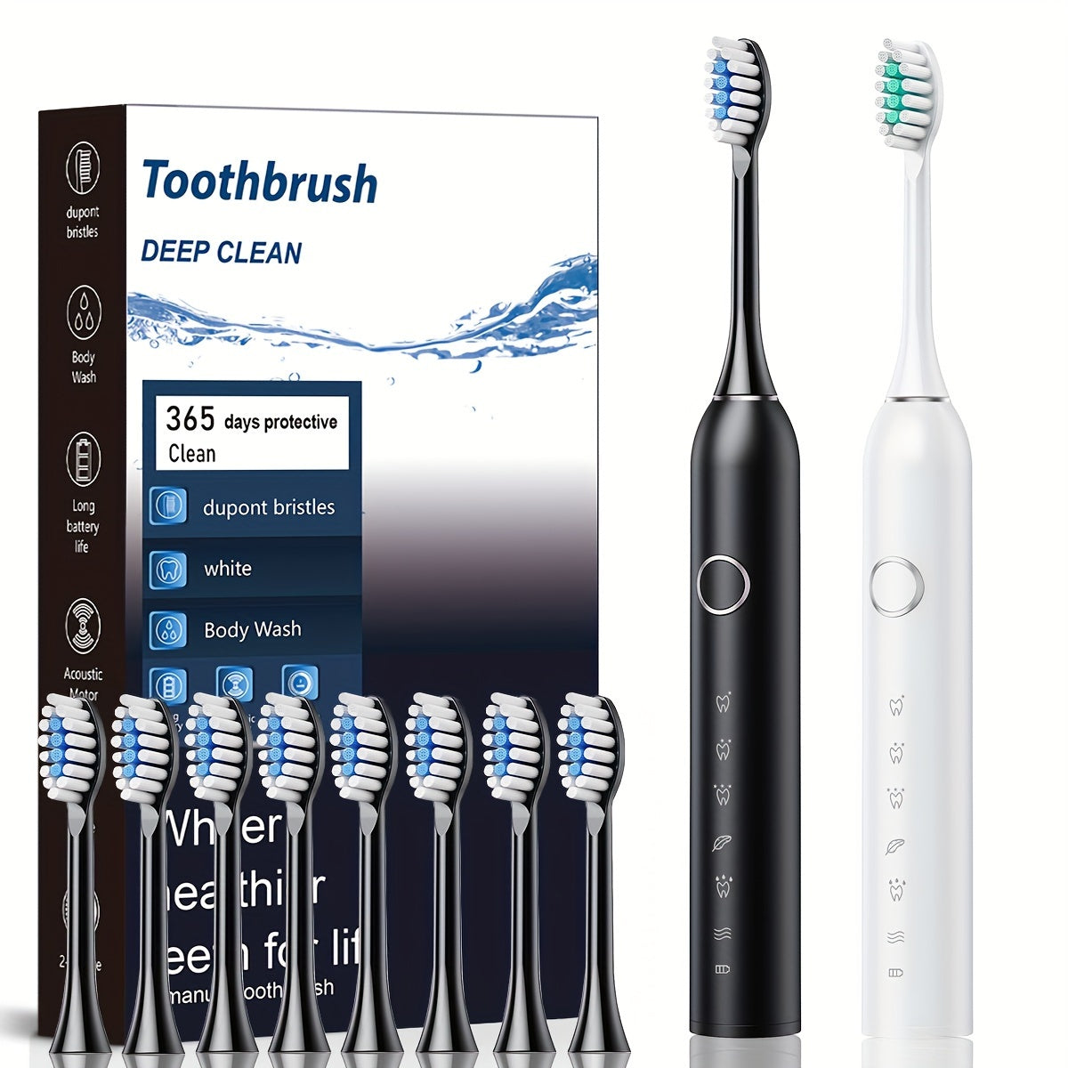 Rechargeable Electric Toothbrush for Adults Deep Clean 6 Modes USB Charging