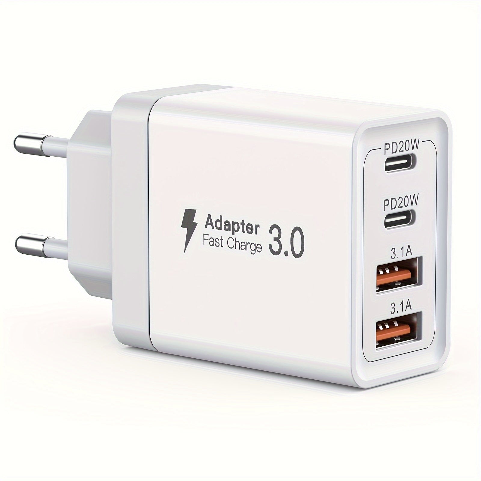 USB C Wall Charger 36W 4-Port Fast Charging for iPhone, Samsung Tablets