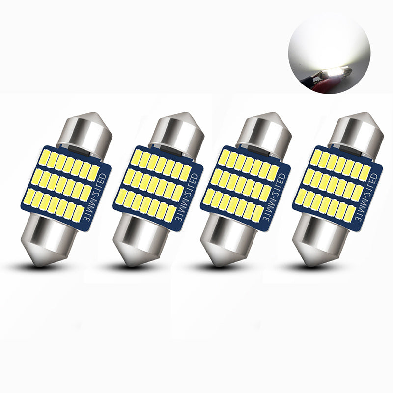 4PCS Super Bright LED Car Interior Lights White Blue 12V Festoon Bulb