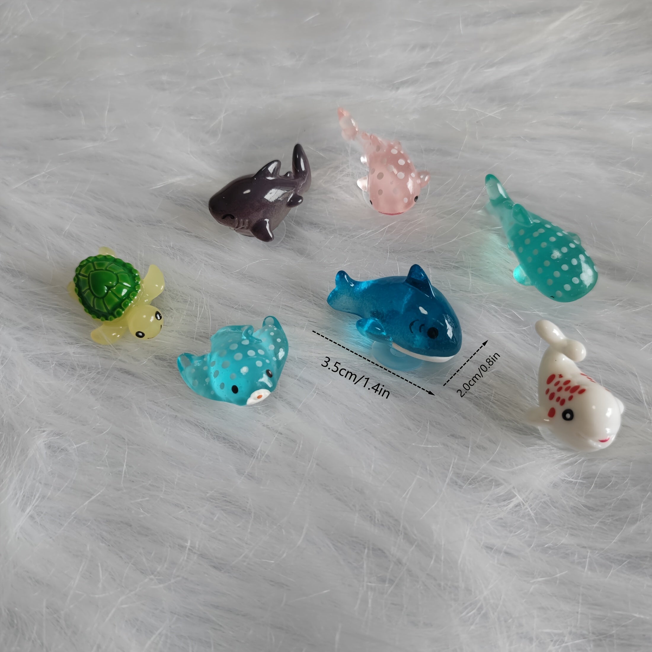 7 Pcs Colorful Ocean Animal Shoe Charms - Removable ABS Resin Decorations