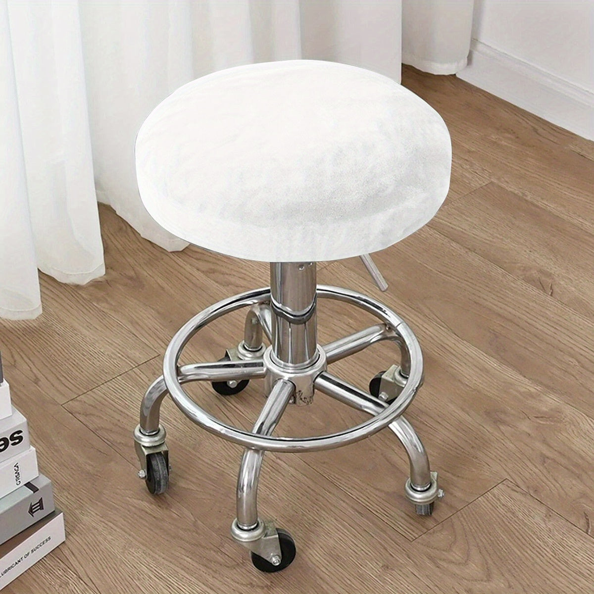Velvet Stretch Stool Cover for Home and Office Decor in Multiple Colors