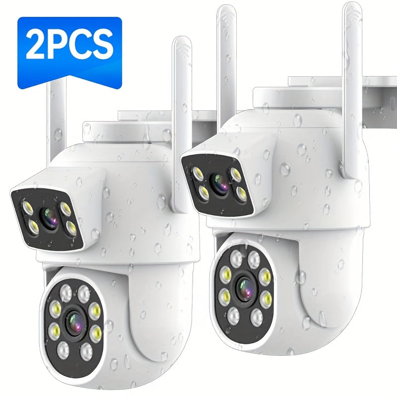 Wireless Security Camera Set with 2 Cameras PTZ Human Detection Night Vision Waterproof