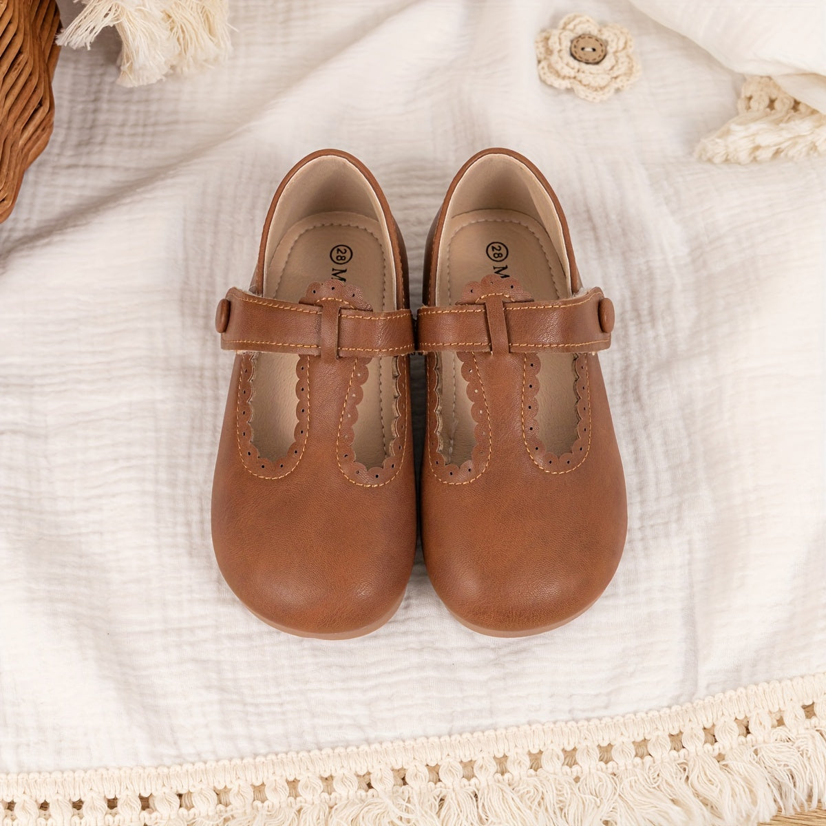 Zapatos Mary Jane para niñas, casuales, antideslizantes, para todas las estaciones, con punta redonda y adorno de picos