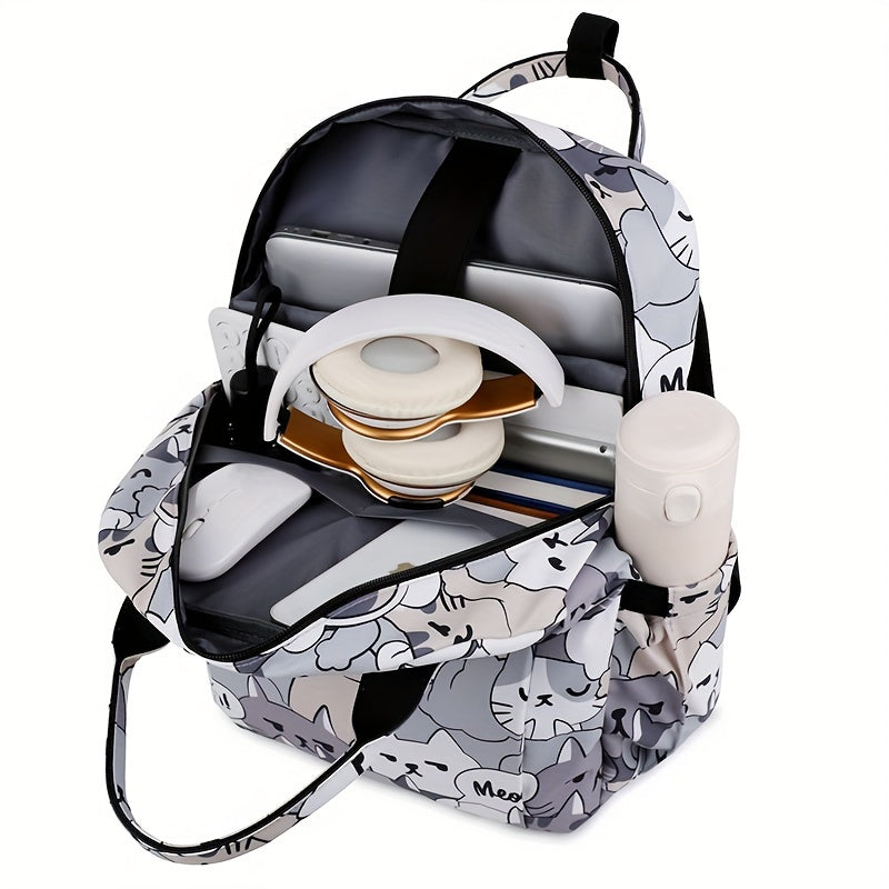 Water-Resistant Pink Polyester Laptop Backpack for Men and Women 39.62cm Shockproof School Bag