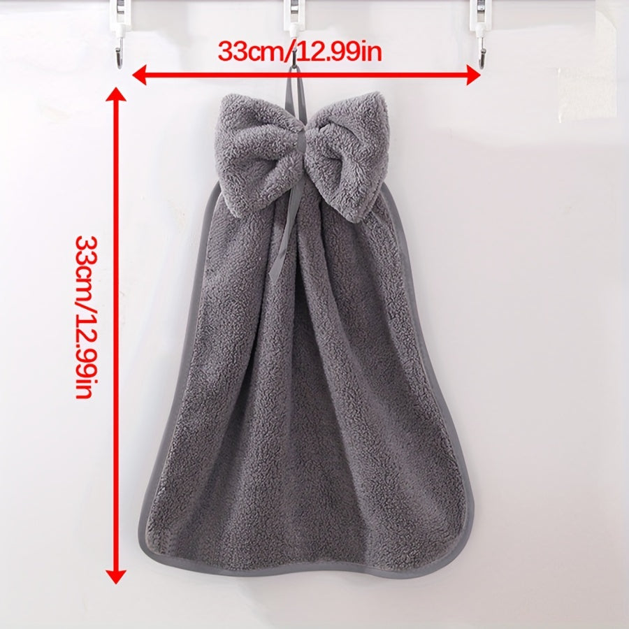 3-Piece Kitchen Towel Set Absorbent Quick-Drying Bowknot Skirt Pattern Household Cleaning