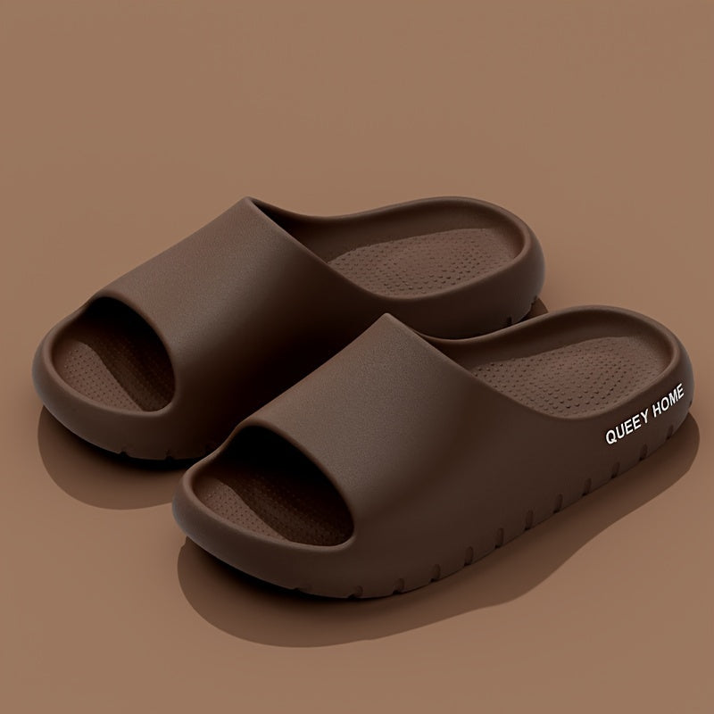 Women's Solid Color Slides Open Toe Indoor Bathroom Shoes