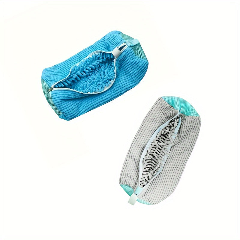 Juego de 2 bolsas de lavado para zapatos, protectores de lavandería para zapatillas, tenis, sandalias, azul, gris, amarillo