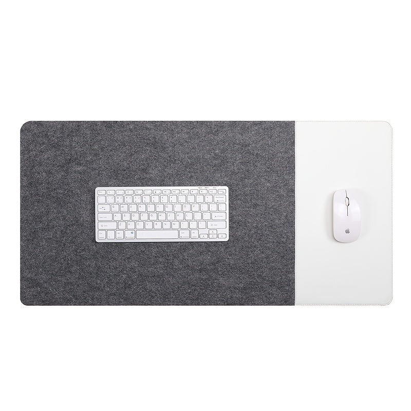 Large Gaming Mouse Pad with Anti-Slip Felt Faux Leather Wrist Support for E-Sports Office Use