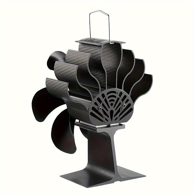 Quiet 6-Blade Stove Fan for Wood Burning Fireplaces Heat Powered
