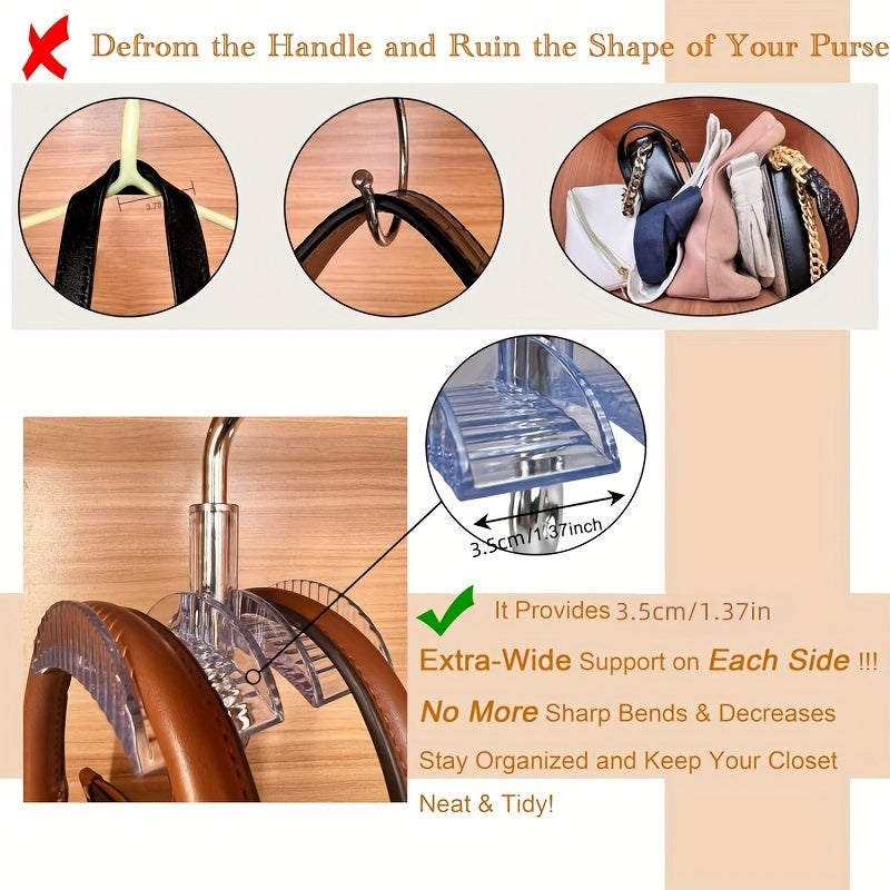 Acrylic Purse Hanger Swivels 360 Degrees Versatile Organizer for Bags Ties Scarves