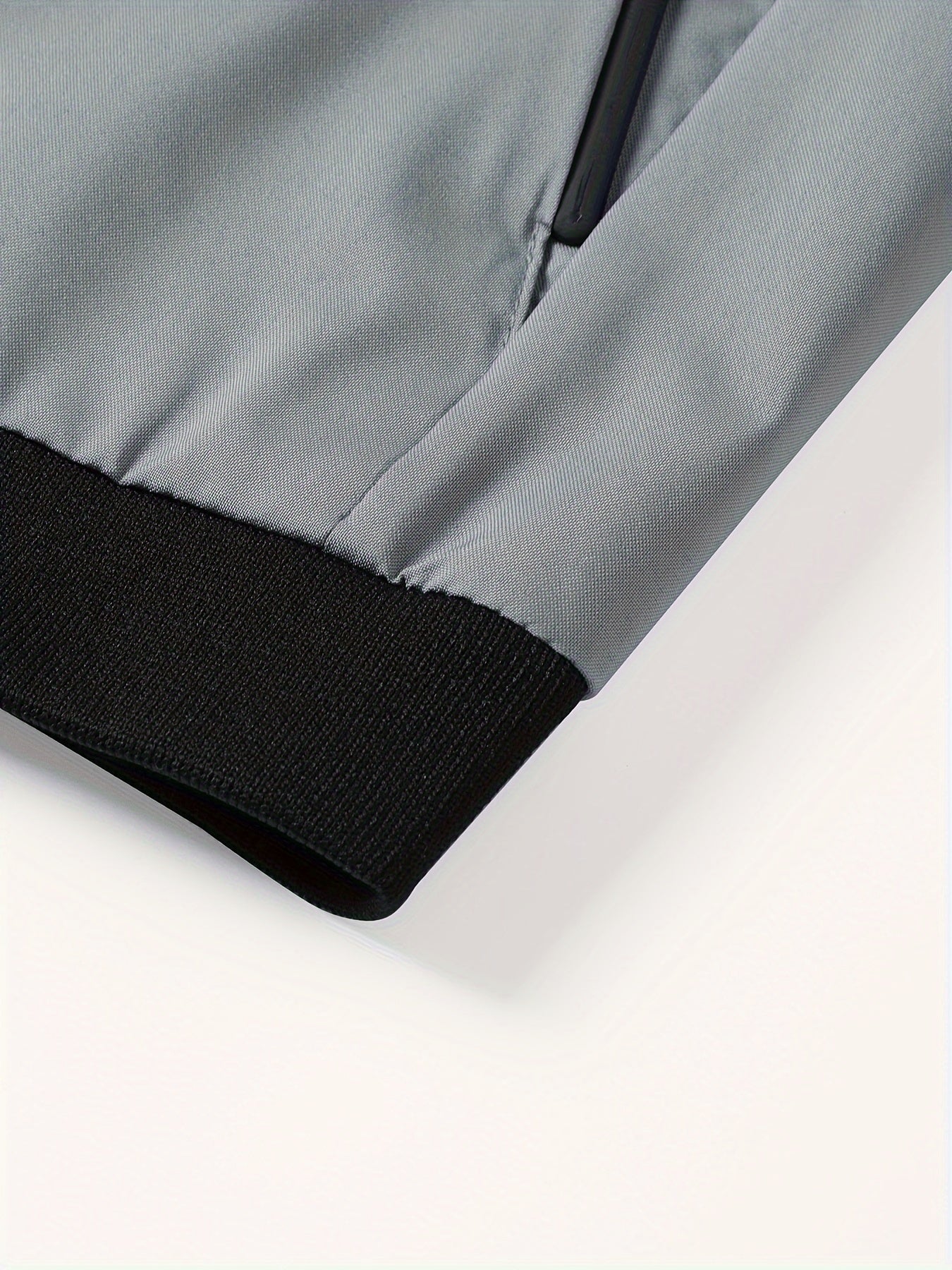 Chaqueta bomber de poliéster para hombre con letras bordadas, con cremallera, casual, deportiva