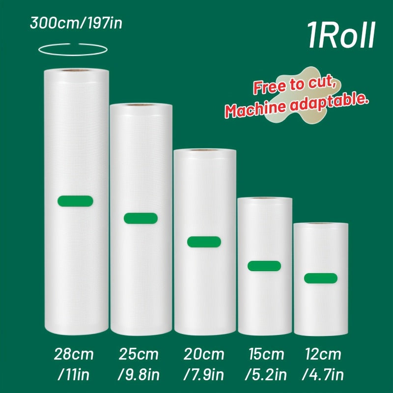 3 Meter Roll Vacuum Sealing Bags in PE PA Material Green Indicator White BPA-Free Tear-Resistant Suitable for Sous Vide Meal Prep Beef