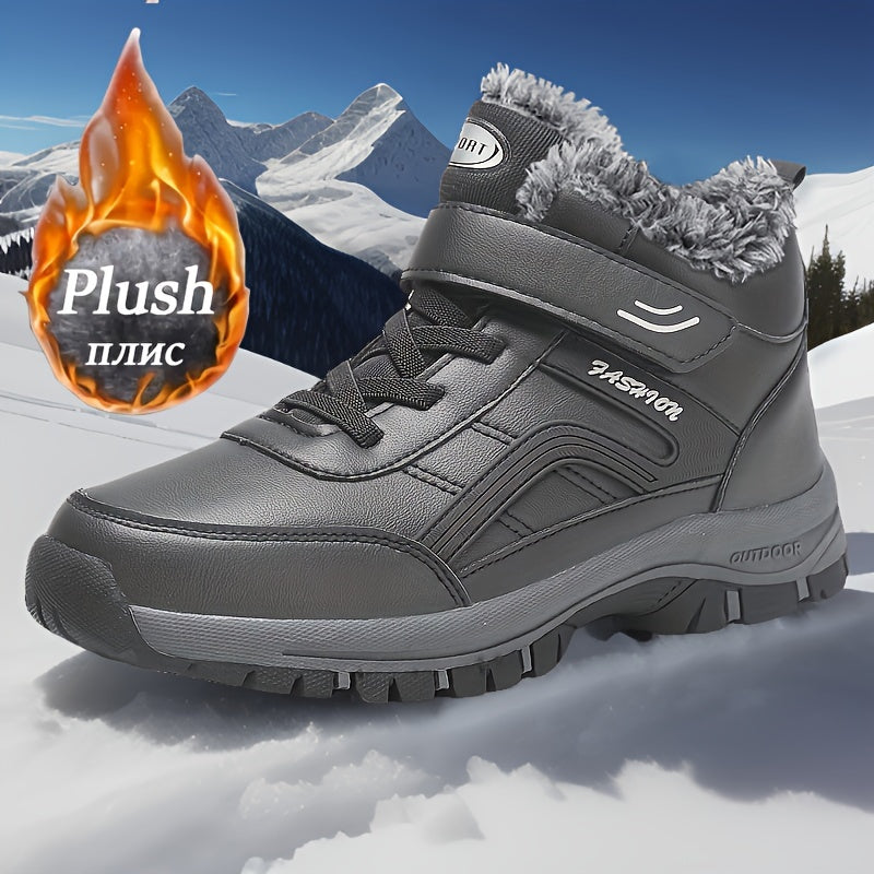 Men's Non-Slip Snow Boots with Fleece Lining for Winter Hiking Outdoor Activities