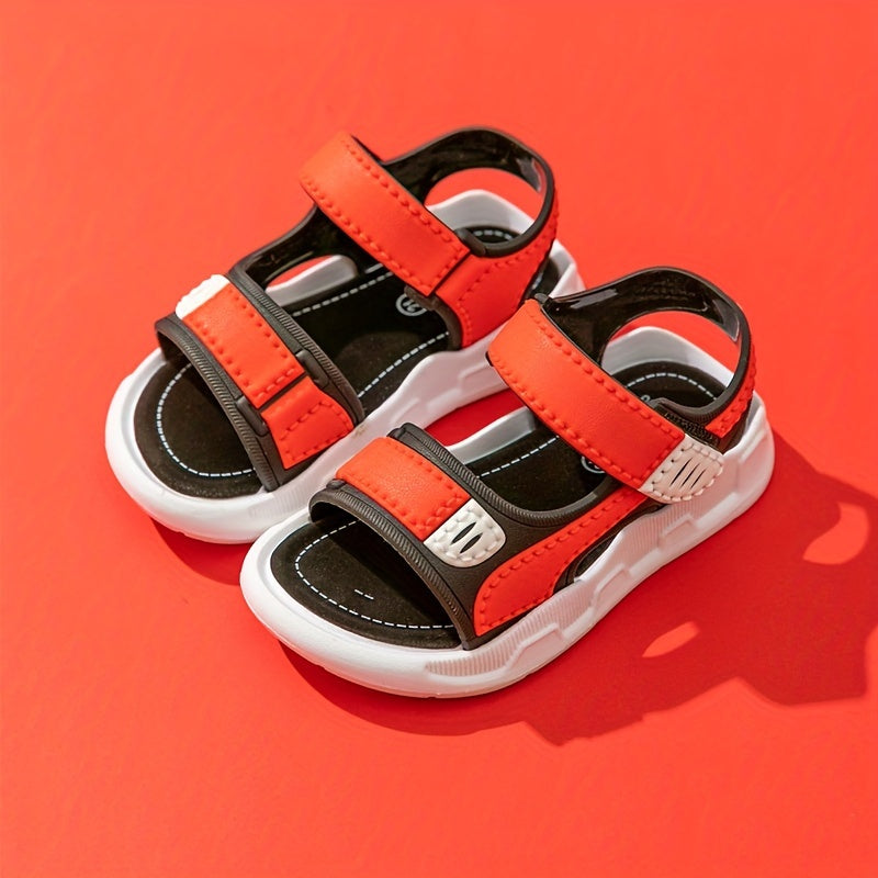 Boys Sandals Stripes PVC Low Top Hook and Loop Fastener