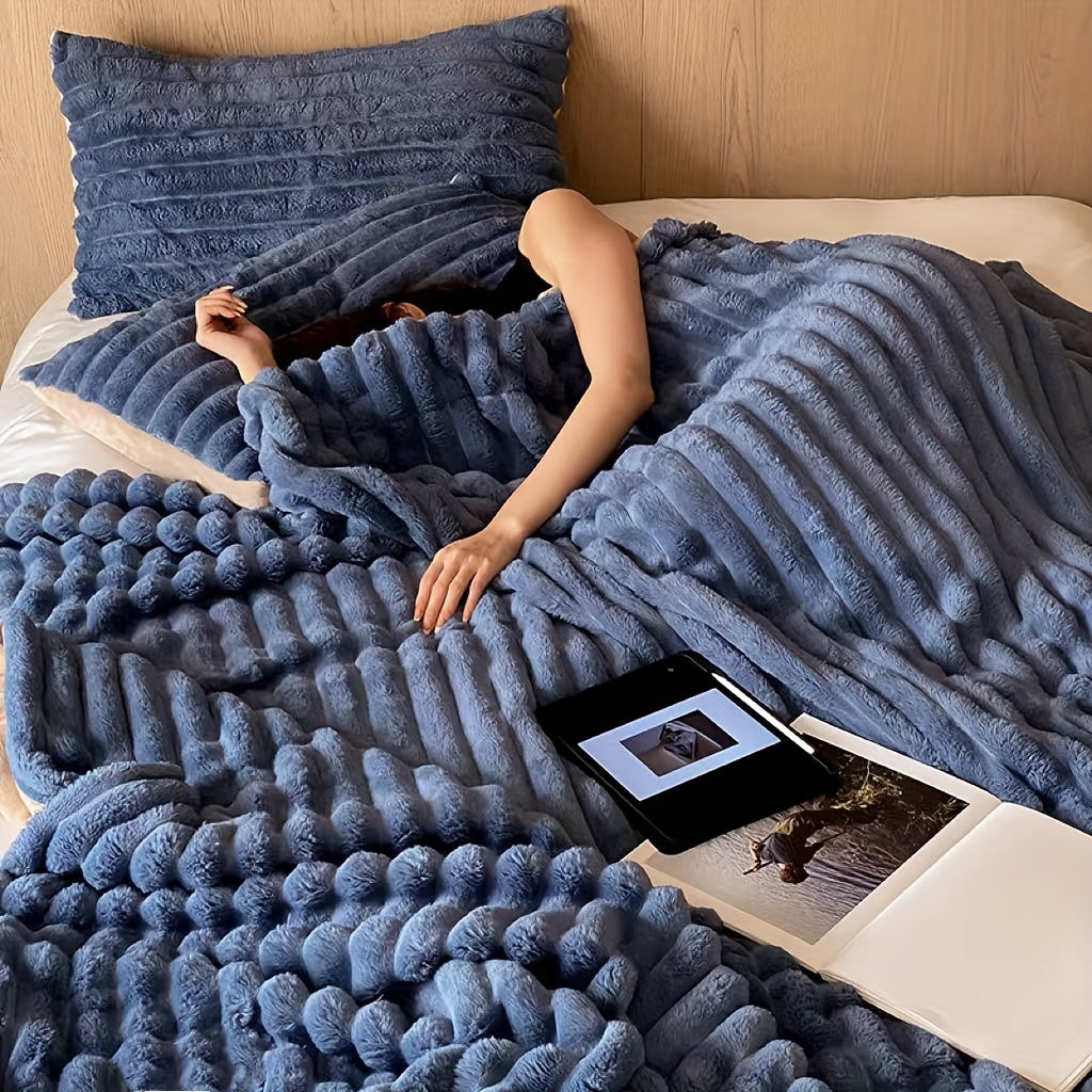 Faux Fur Blanket Soft Warm Cozy Plush Throw for Couch Bed Travel Assorted Colors