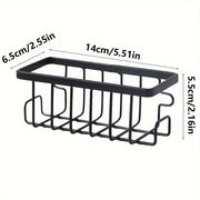 Wall-Mounted Kitchen Organizer for Sponge and Towel Storage, Space-Saving, No-Drill