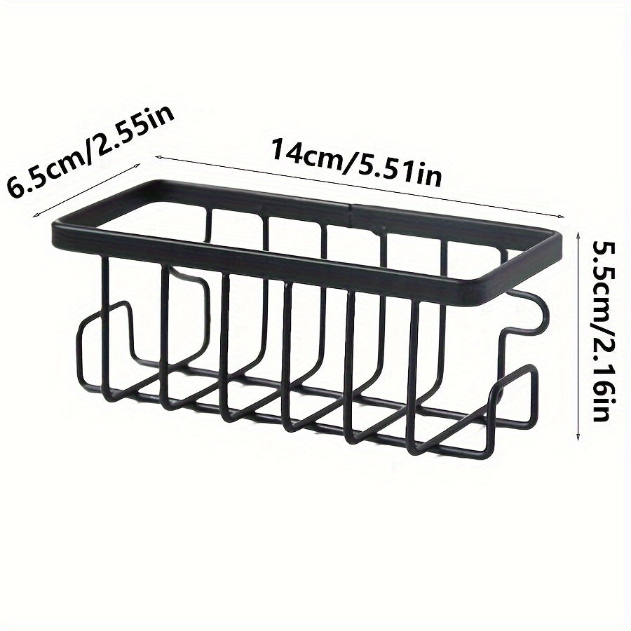 Wall-Mounted Kitchen Organizer for Sponge and Towel Storage, Space-Saving, No-Drill