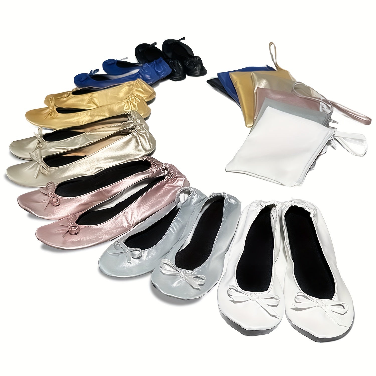 Women's Folding Indoor Dance Shoes Flat Slippers for Weddings