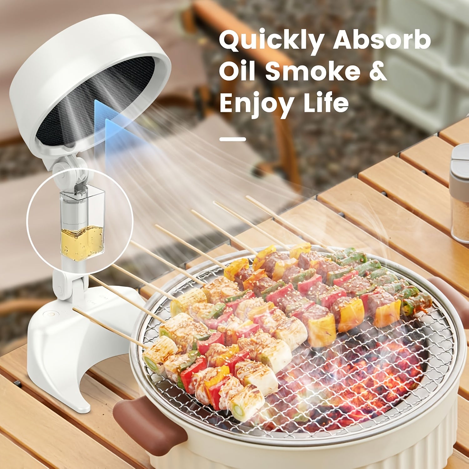 Kichik shovqin bilan portativ range hood chiqarish ventilyatori, oshxona, ichki BBQ, RV oshxona va texnik xizmat ko'rsatish stoli uchun.